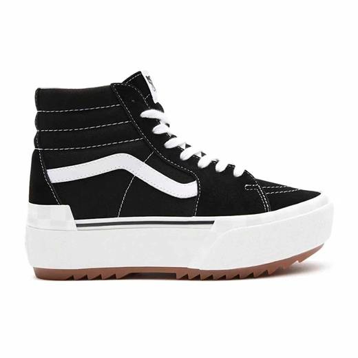 Kadın Bot VN0A4BTW5ZN1 UA VANS SK8-Hi Stacked (SUEDECANVAS)BLKBLNCDBLNC