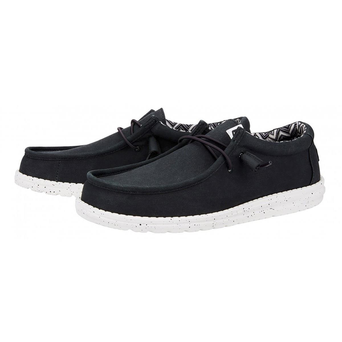 Erkek Sneaker ( Günlük) HD.40700  Hey Dude Wally Canvas 66 Black-White