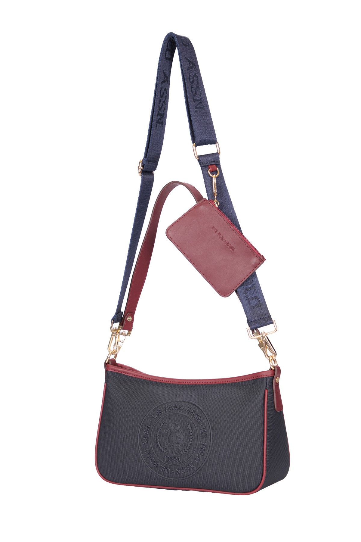 Kadın Omuz Çantası US24738  U.S. POLO ASSN. USPA LADIES BAG 01330 Navy Burgundy