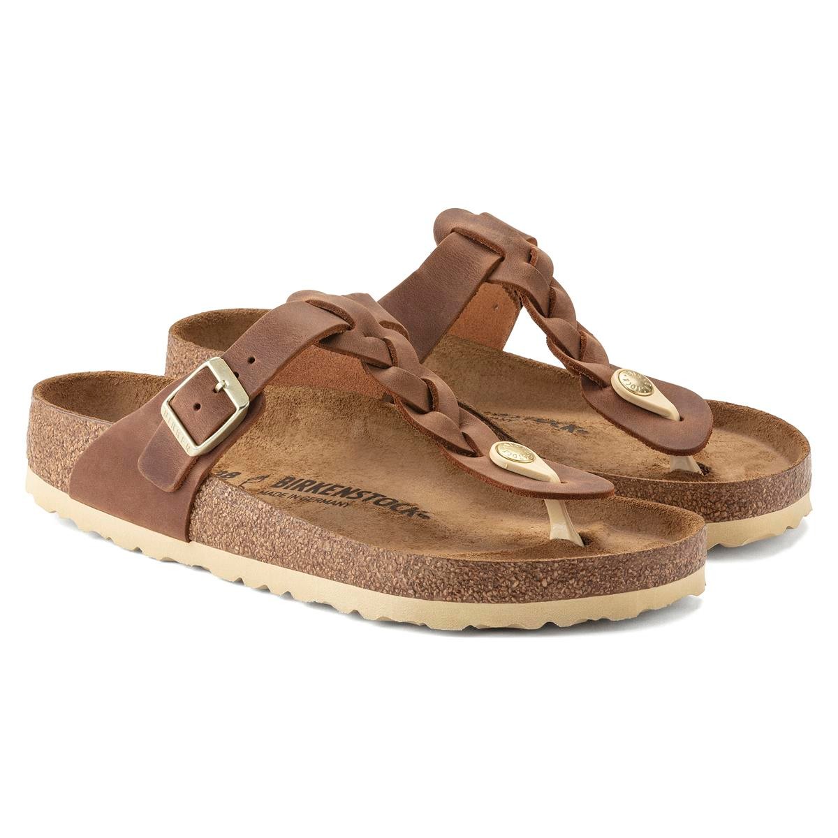 Kadın Terlik 1021355 Birkenstock GIZEH LEOI BRAIDED COGNAC