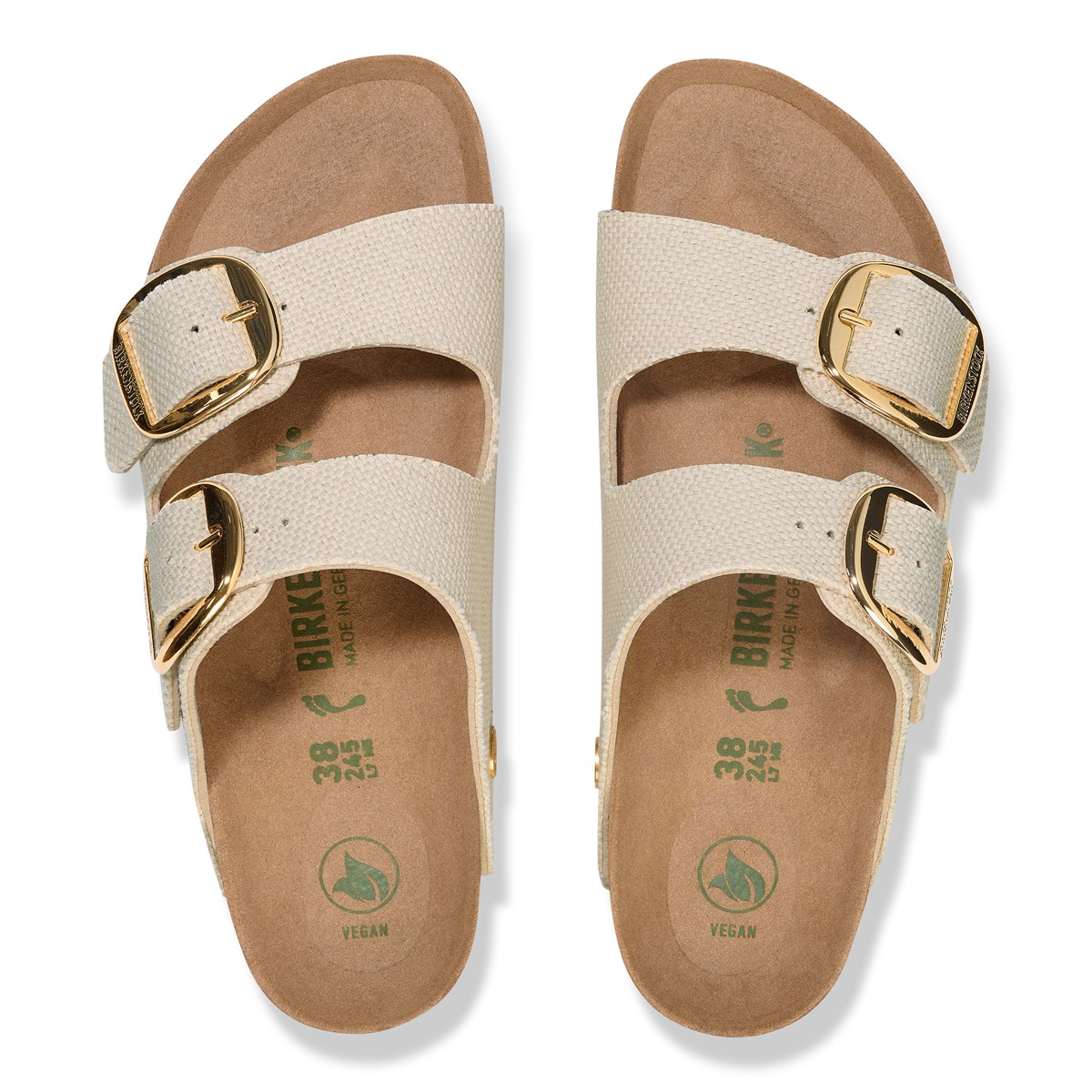 Kadın Terlik 1026726 Birkenstock ARIZONA BIG BUCKLE TEX ROUGH CANVAS VEGAN EGGSHELL