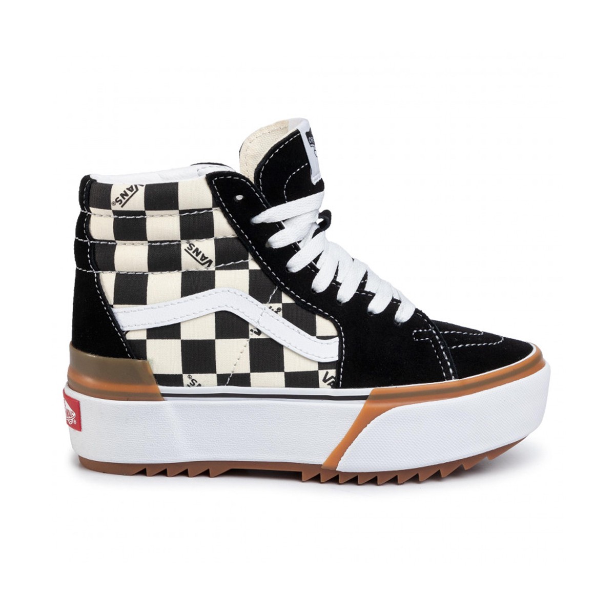 Kadın Espadril - Keten VN0A4BTWVLV1 VANS UA SK8-Hi Stacked (Checkerboard) multi-true white