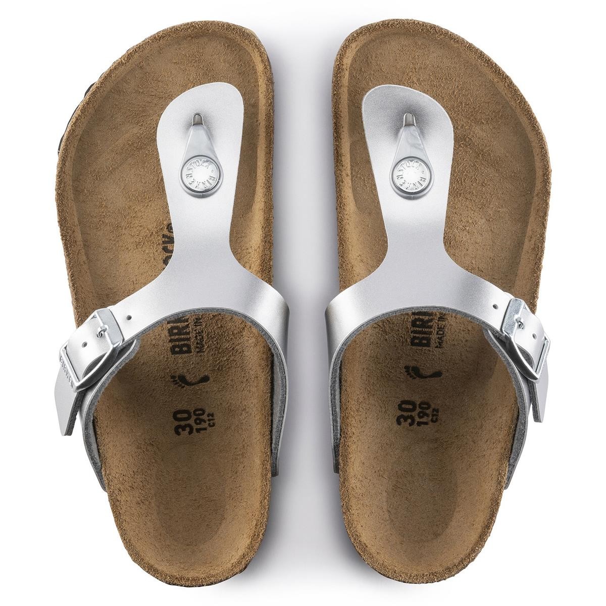 Kadın Terlik 1019192 Birkenstock GIZEH KIDS BF ELECTRIC METALLIC SILVER