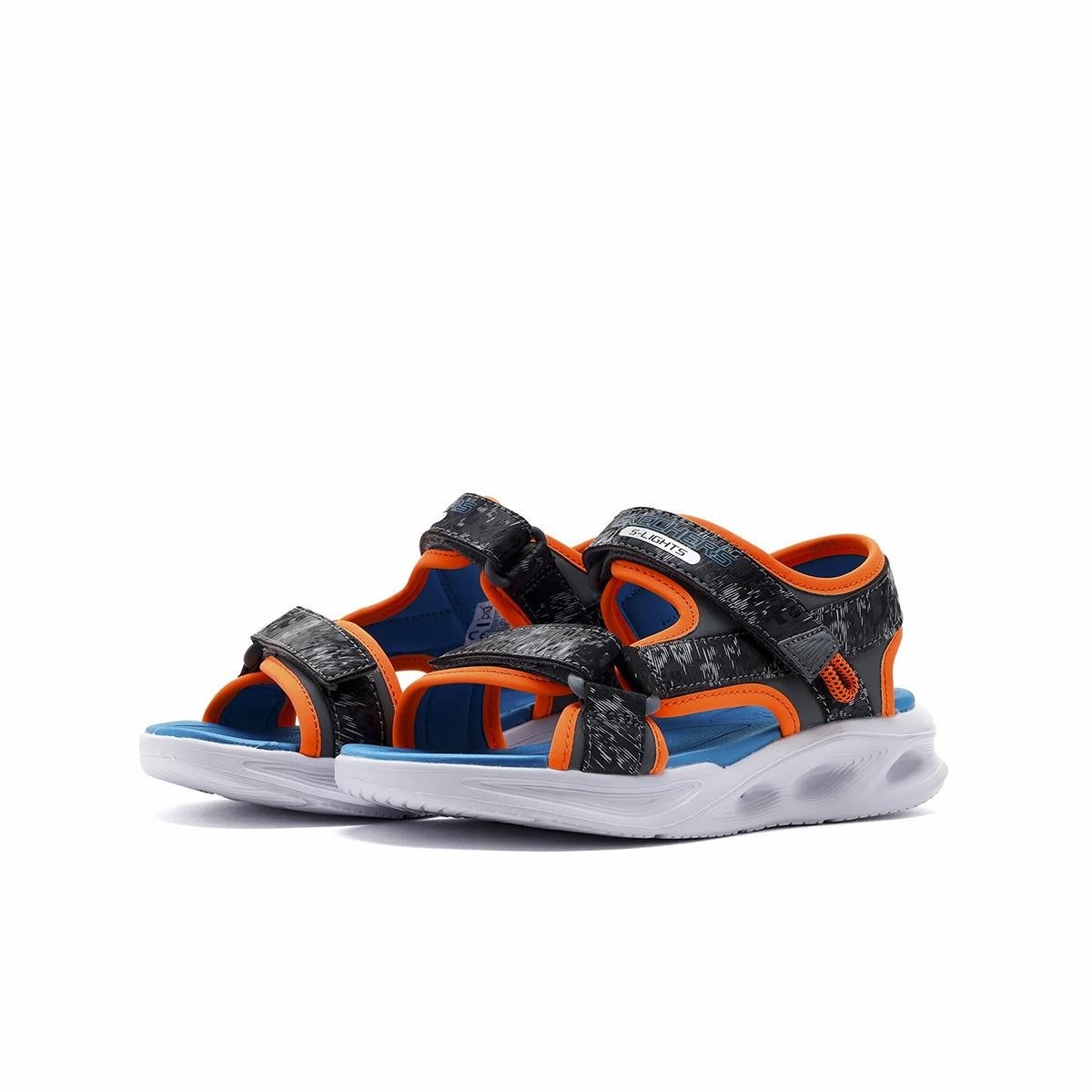 Erkek Çocuk Sandalet 401672L CCOR Skechers SOLA GLOW SANDAL Grey-Orange