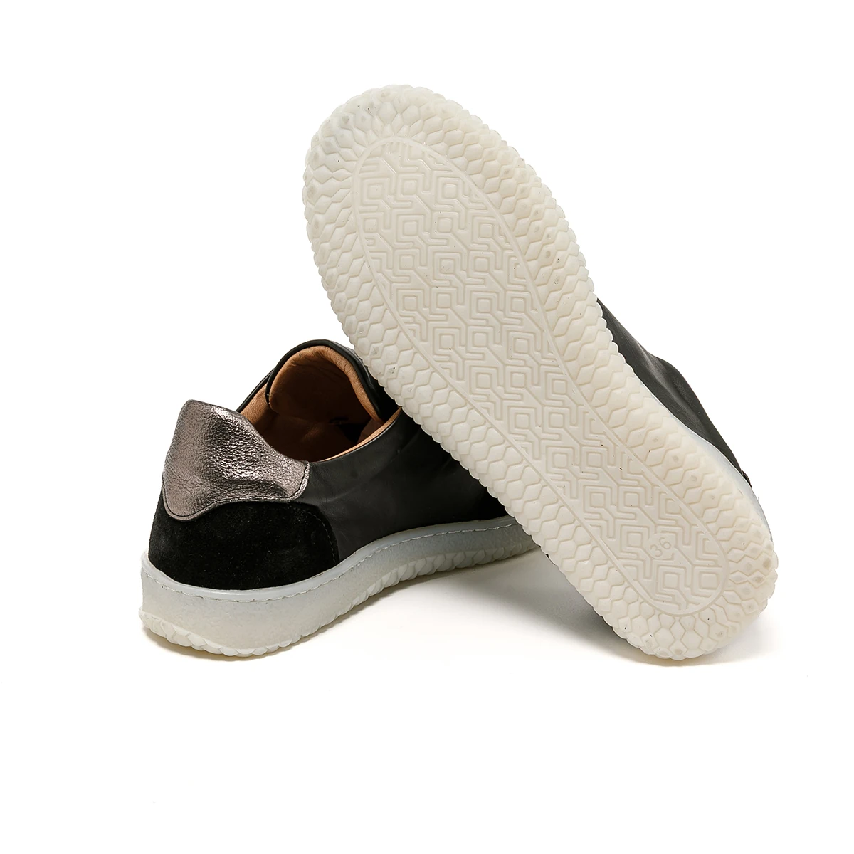 RC-25Y-055-M2004 John May Siyah Süet-Siyah Cilt-Siyah Rugan