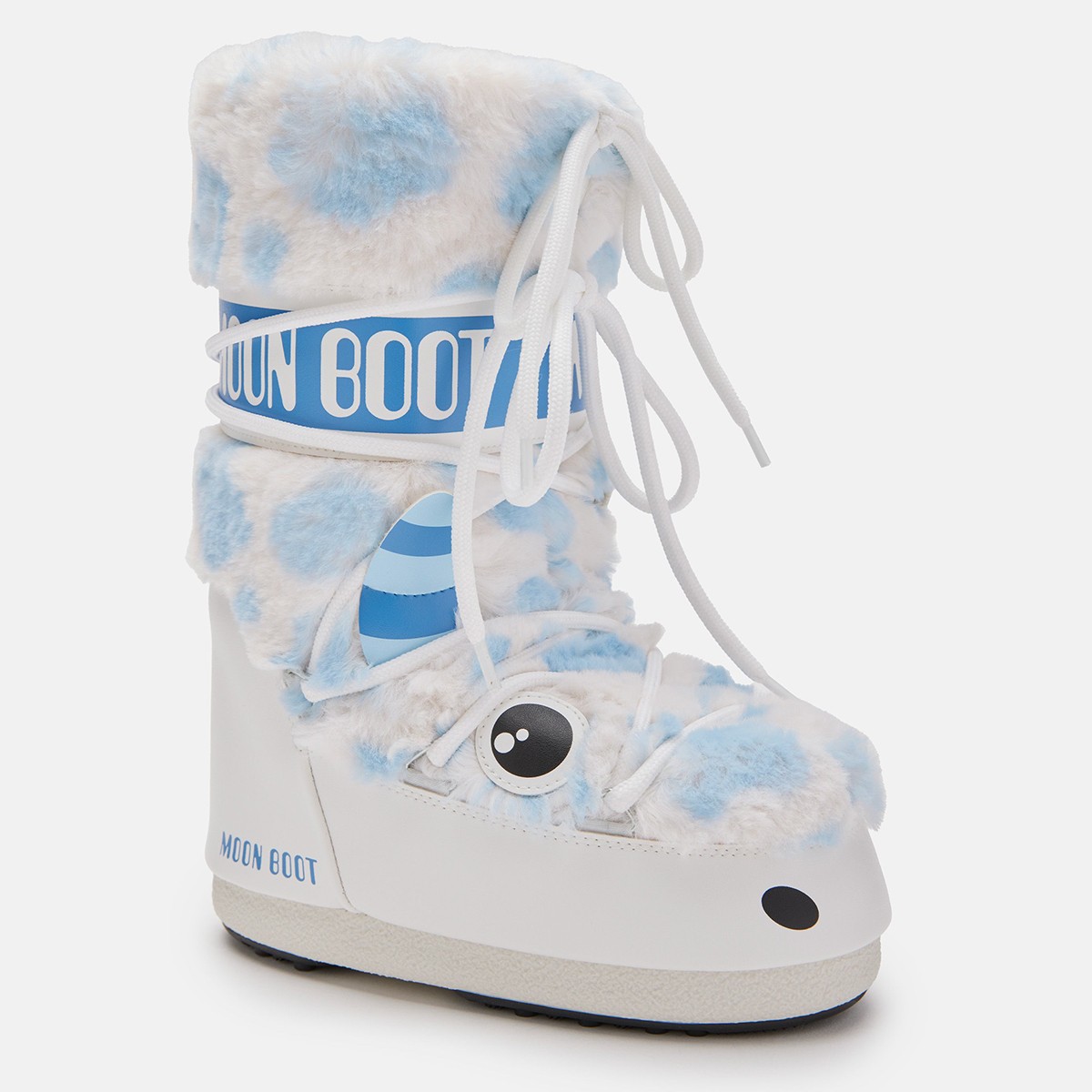 80D3400260-AF19 Moon Boot Icon Yeti Faux Fur White/Light Blue (27-34)