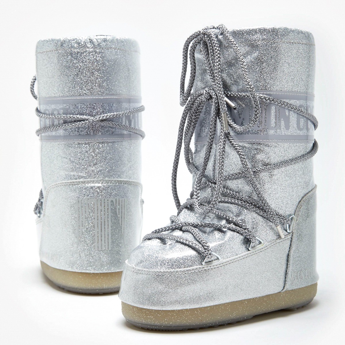 80D1402850-H001 Moon Boot Icon Glıtter Silver 27-34