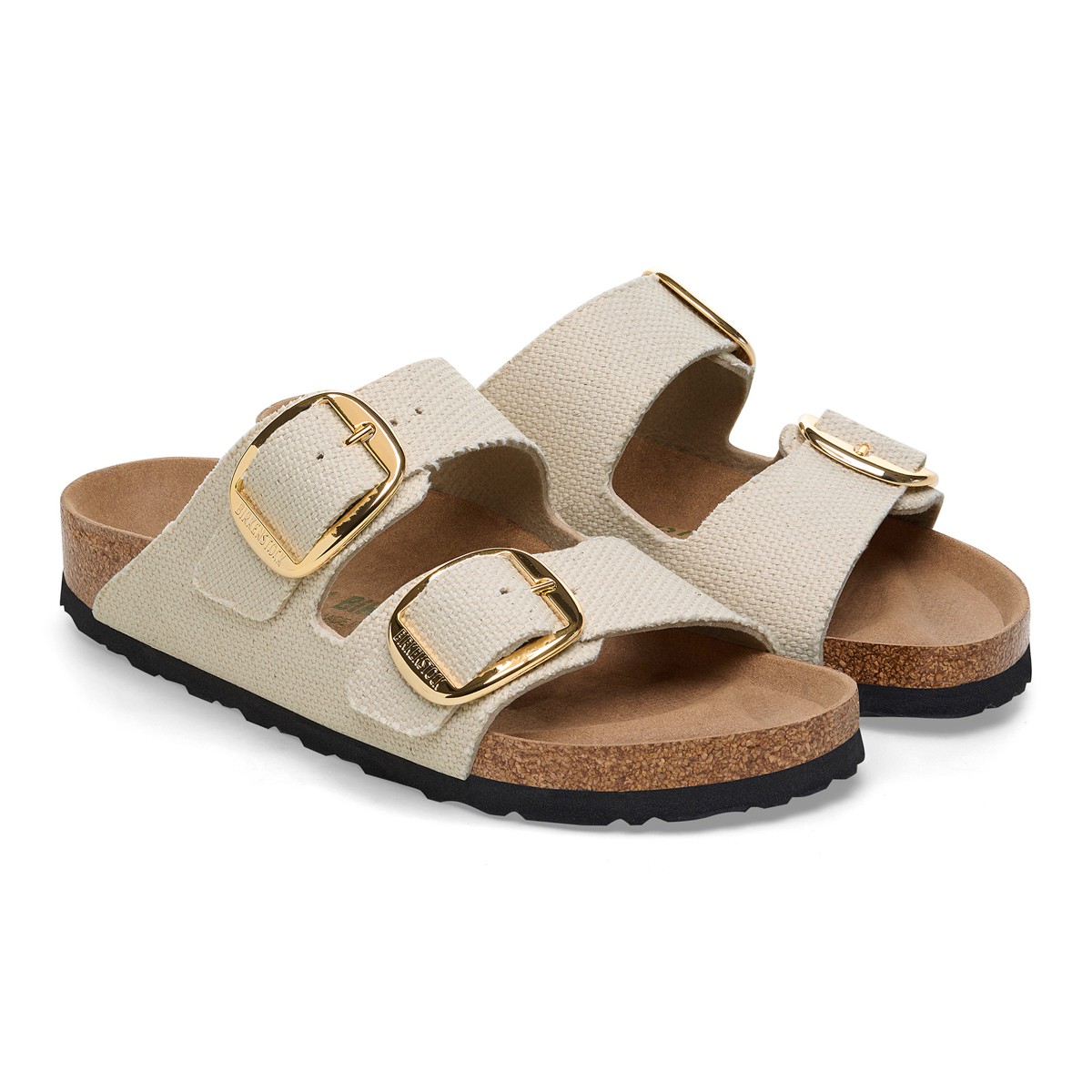 Kadın Terlik 1026726 Birkenstock ARIZONA BIG BUCKLE TEX ROUGH CANVAS VEGAN EGGSHELL