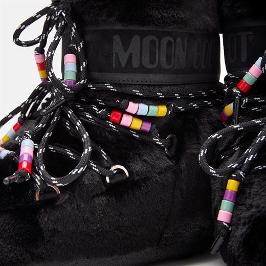 Kadın  80D1409470-N001 Moon Boot Icon Low Faux Fur Beads Black