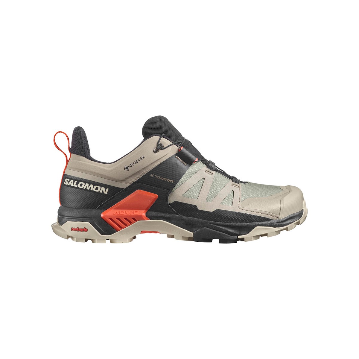 Erkek Outdoor L41731400 SALOMON X ULTRA 4 GTX Vintage Kaki-Black-CHERRY TOMATO