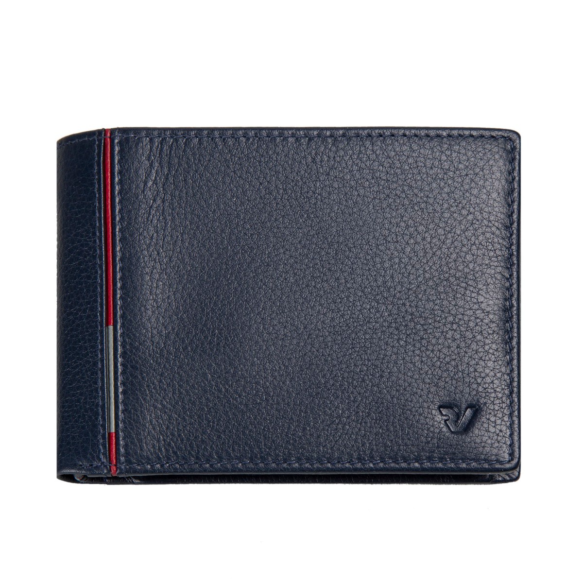 41263323 Roncato Boston Small Horizontal Wallet With Coins Pocket Navy Blue