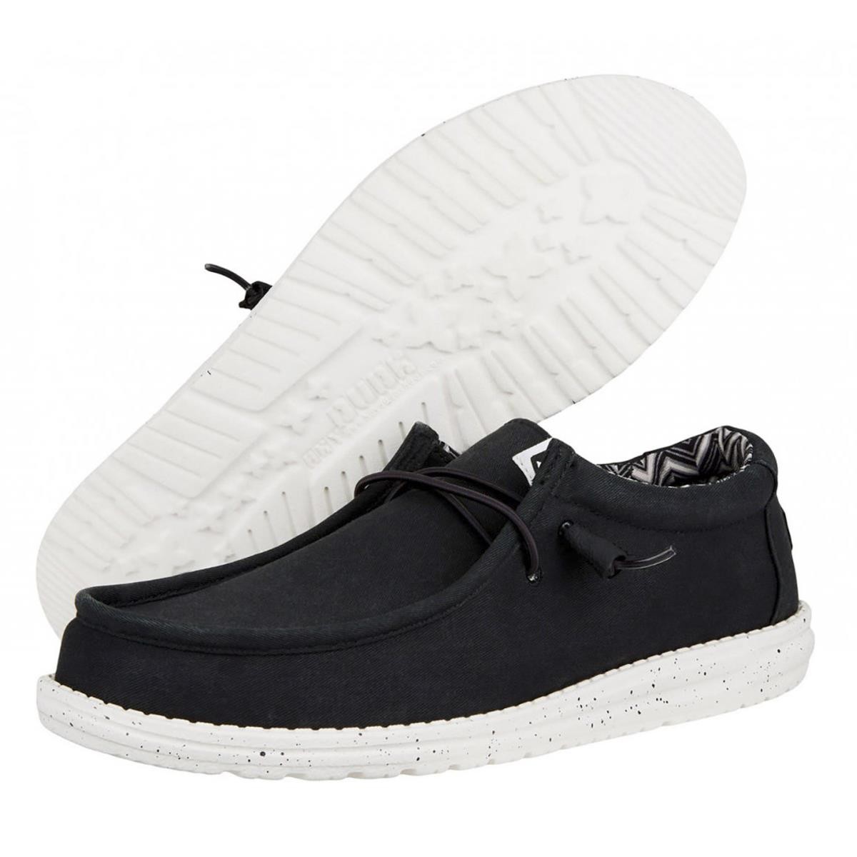 Erkek Sneaker ( Günlük) HD.40700  Hey Dude Wally Canvas 66 Black-White