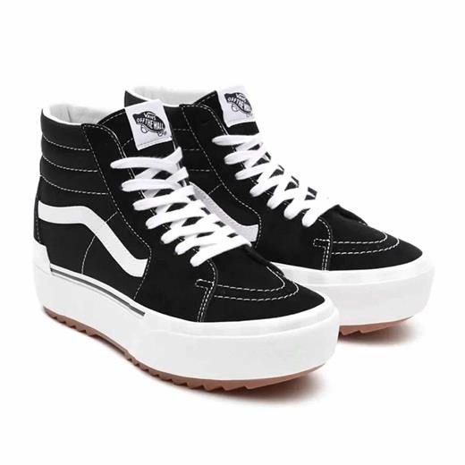 Kadın Bot VN0A4BTW5ZN1 UA VANS SK8-Hi Stacked (SUEDECANVAS)BLKBLNCDBLNC