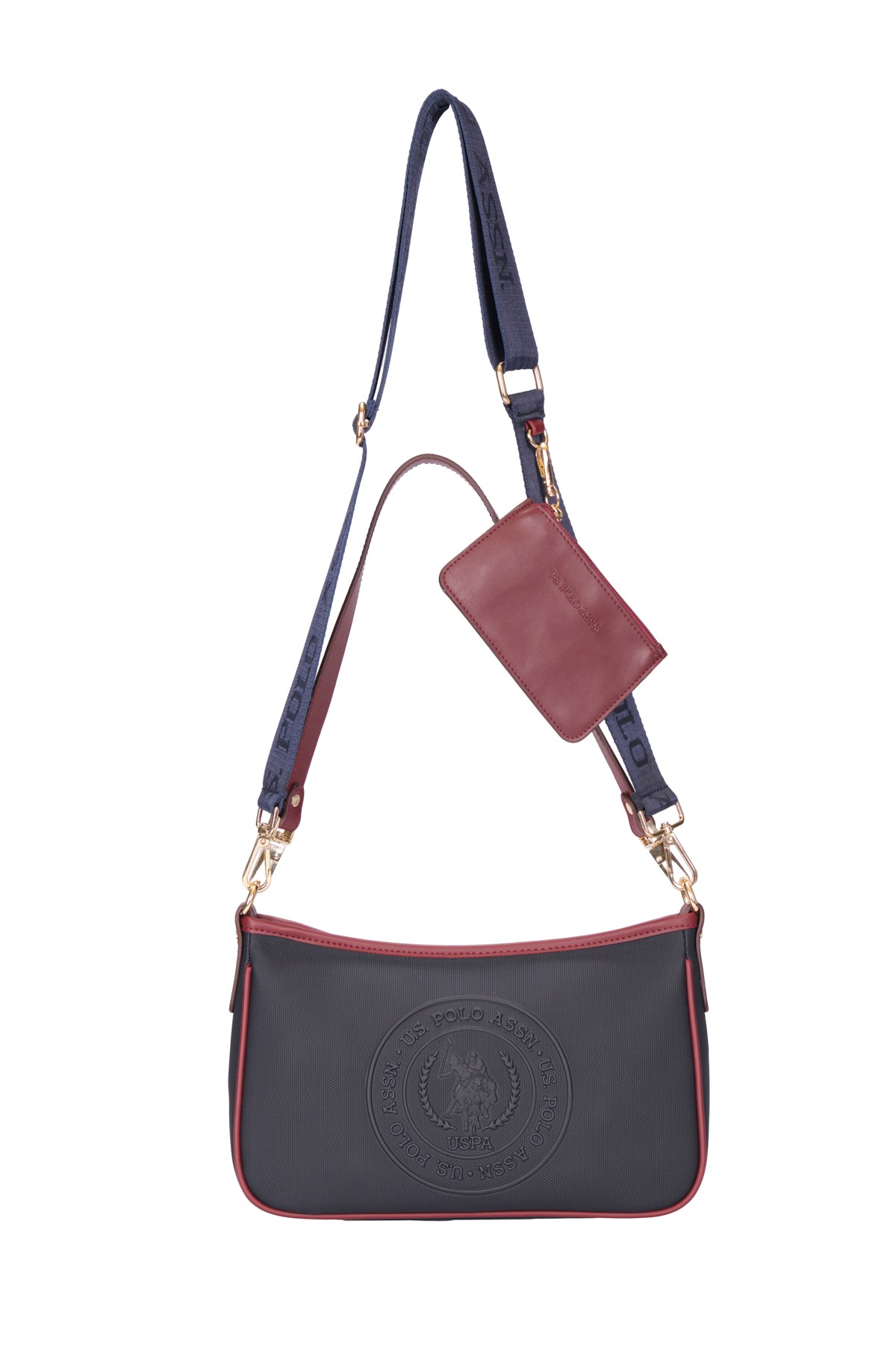 Kadın Omuz Çantası US24738  U.S. POLO ASSN. USPA LADIES BAG 01330 Navy Burgundy