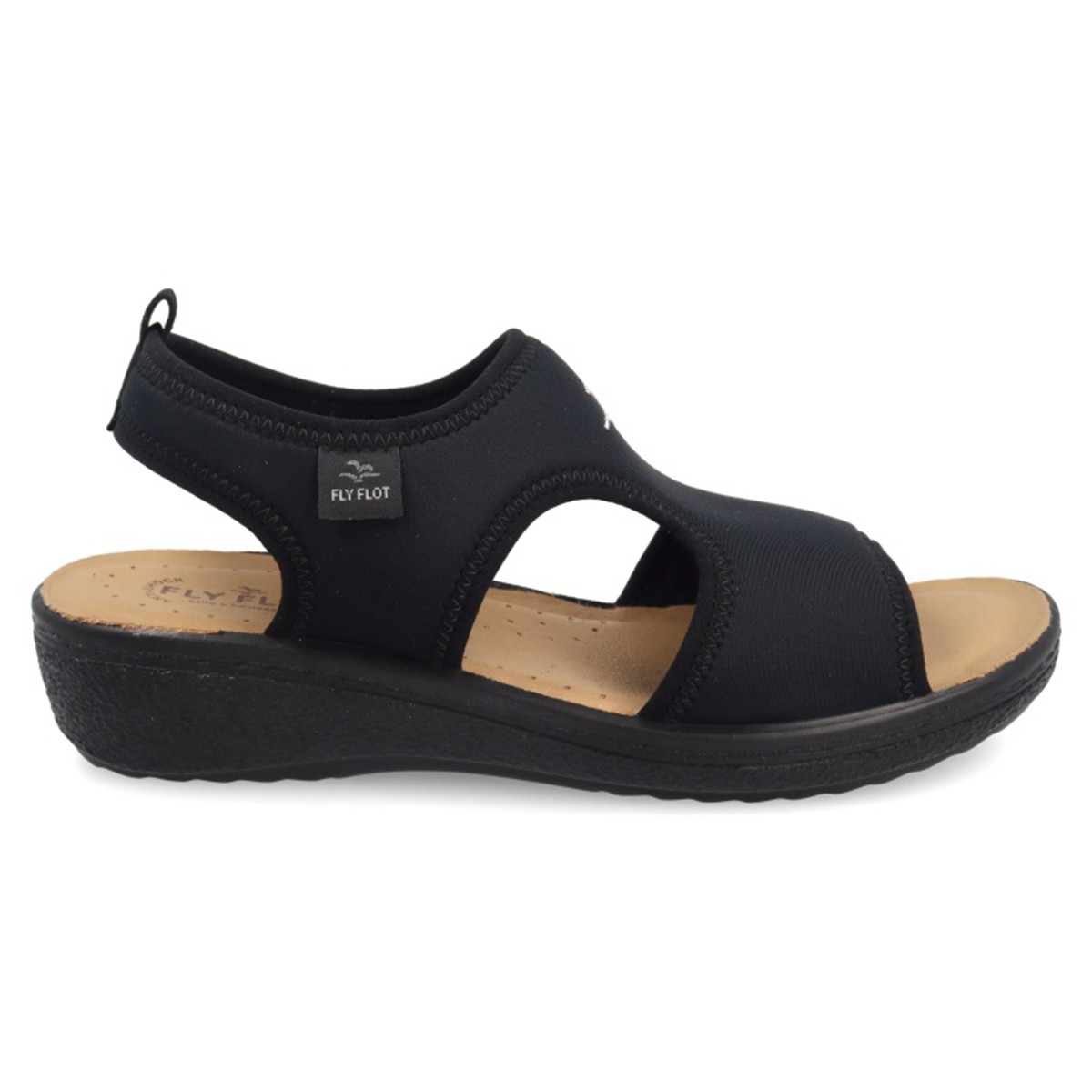 55 E71 LB  Fly Flot CLOTH Sandal  Black