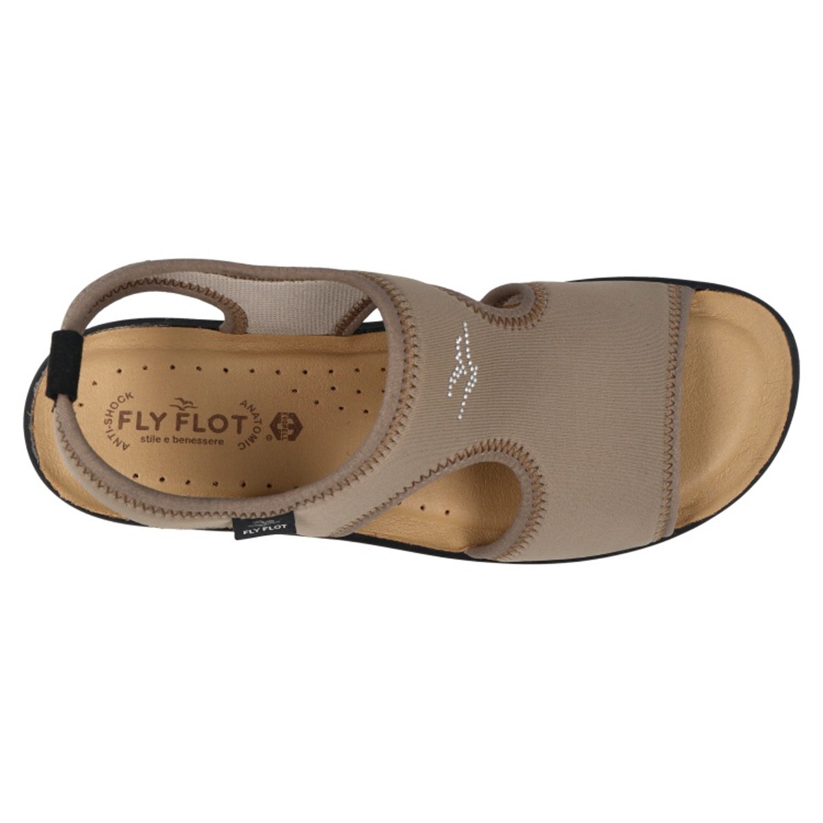 55 E71 LB  Fly Flot CLOTH WOMAN SANDAL Taupe