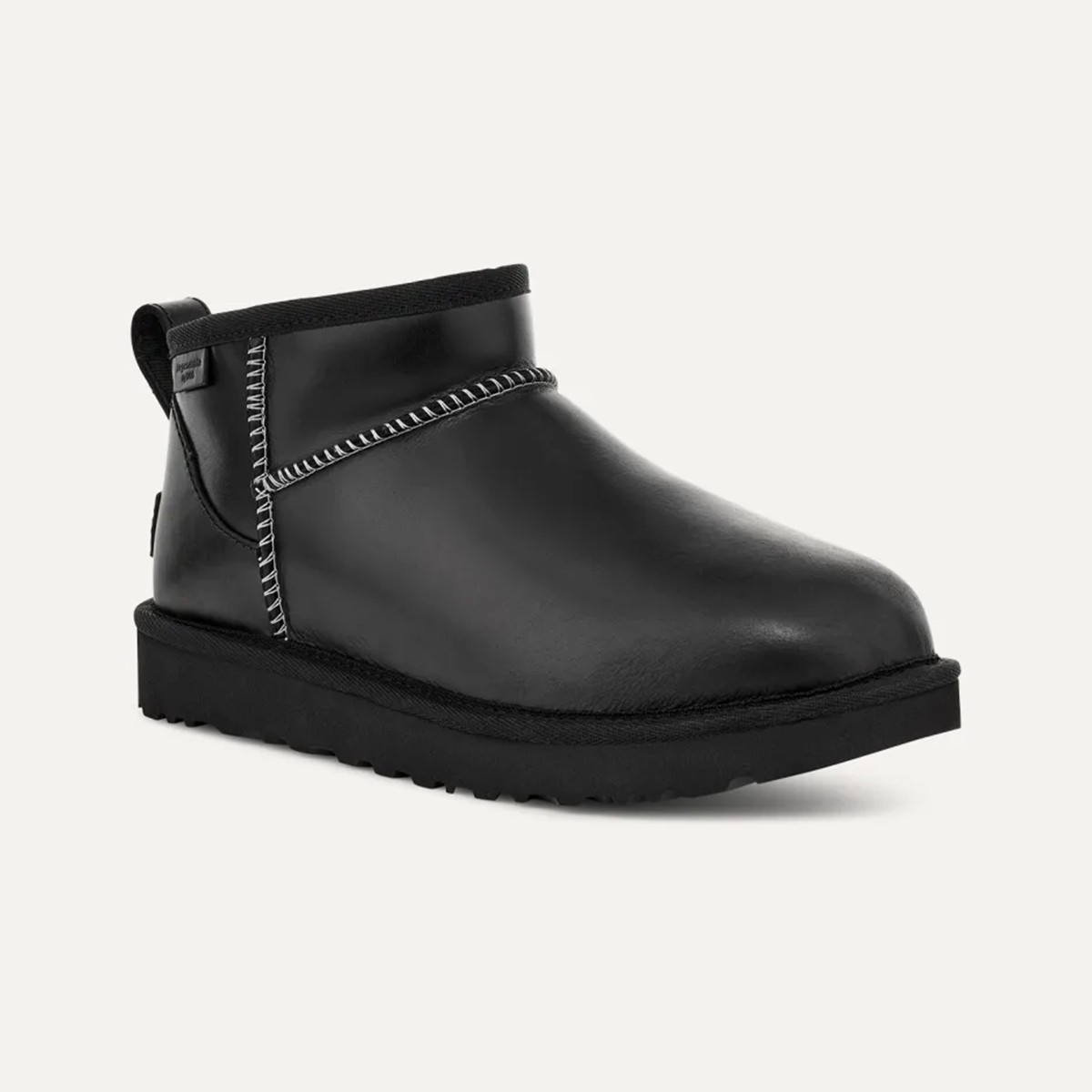 Kadın Bot 1163490 UGG W CLASSIC ULTRA MINI LTHR REGEN BLACK (SIYAH)