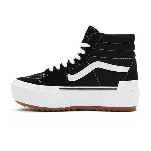 Kadın Bot VN0A4BTW5ZN1 UA VANS SK8-Hi Stacked (SUEDECANVAS)BLKBLNCDBLNC