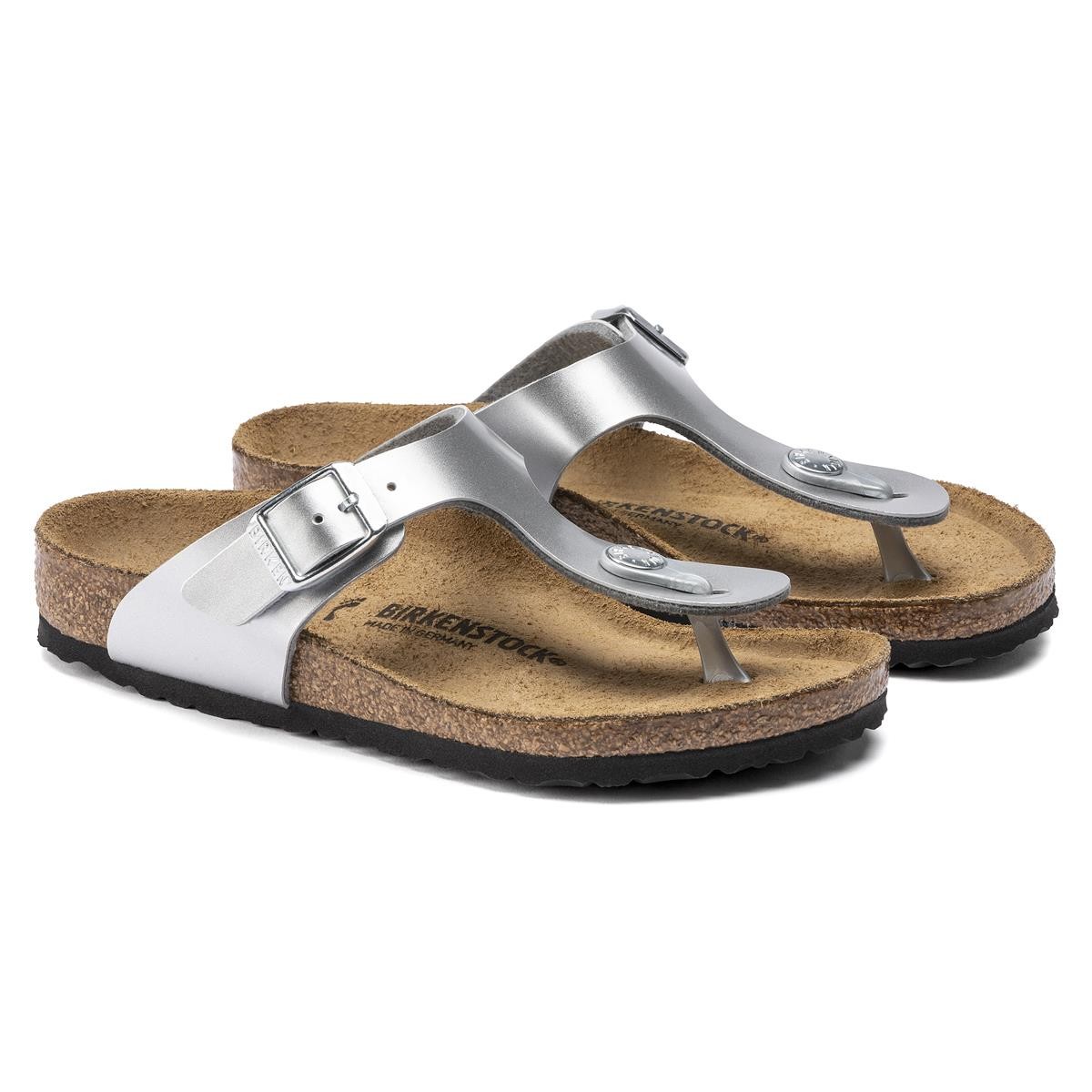 Kadın Terlik 1019192 Birkenstock GIZEH KIDS BF ELECTRIC METALLIC SILVER