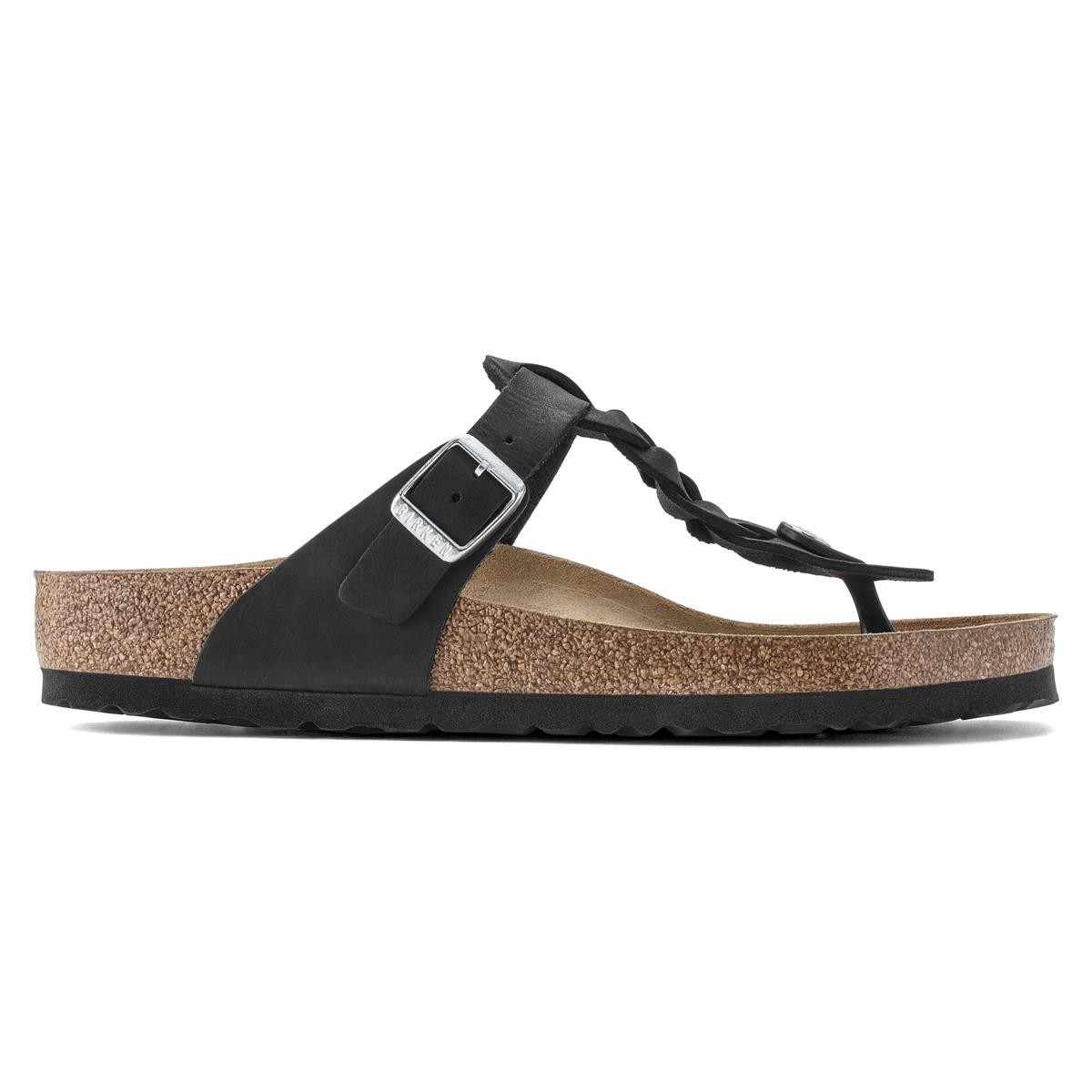 Kadın Terlik 1021349 Birkenstock GIZEH LEOI BRAIDED BLACK