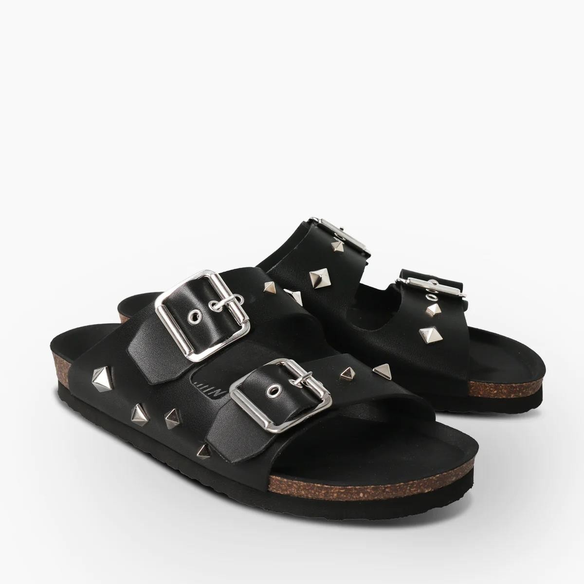 Kadın Terlik HONOLULU GUIZA G105589 Genuins Vegan Black