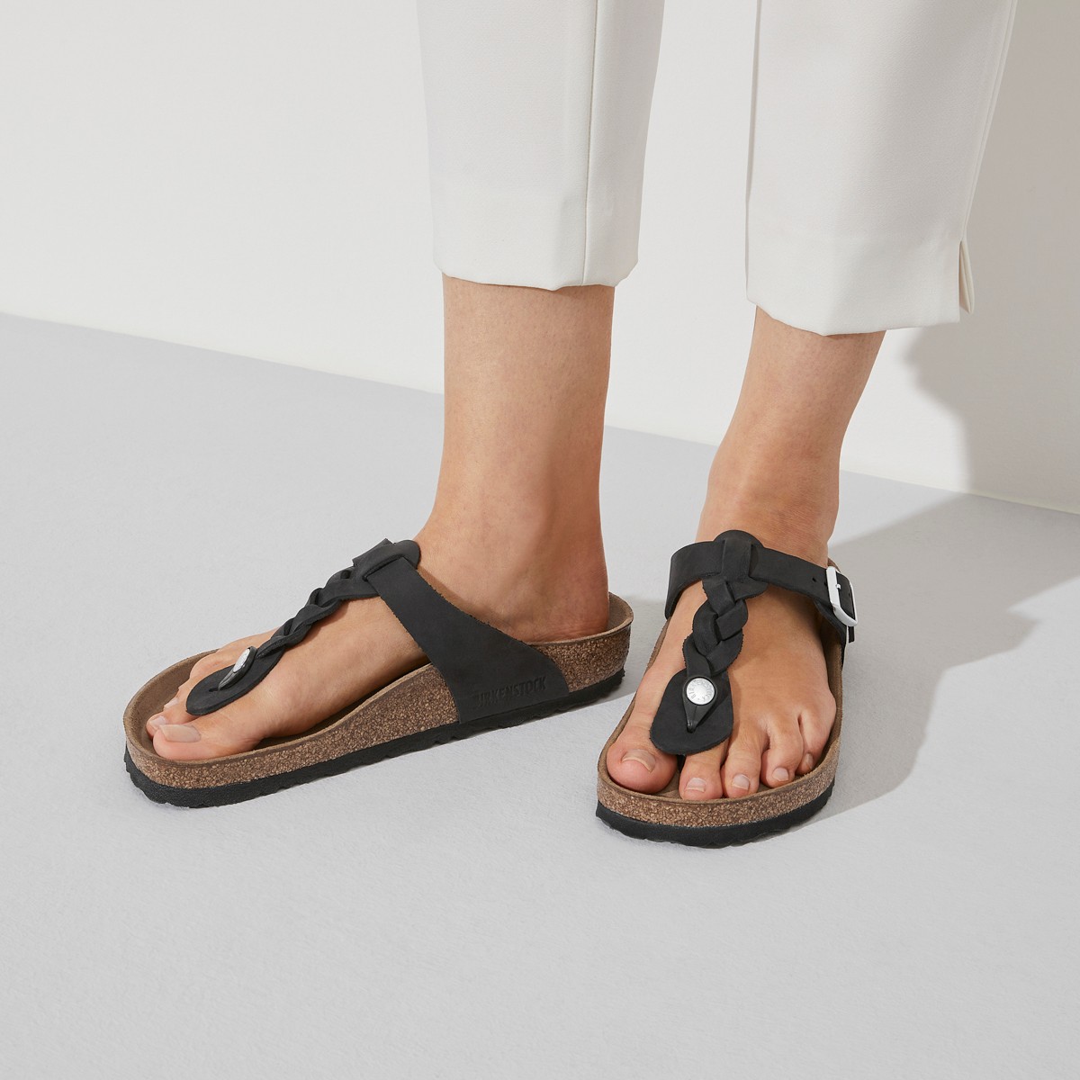 1021349 Birkenstock GIZEH LEOI BRAIDED Black