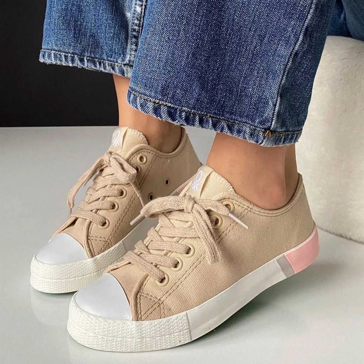 Kadın Sneaker ( Günlük) BN-70016 Benetton Bej