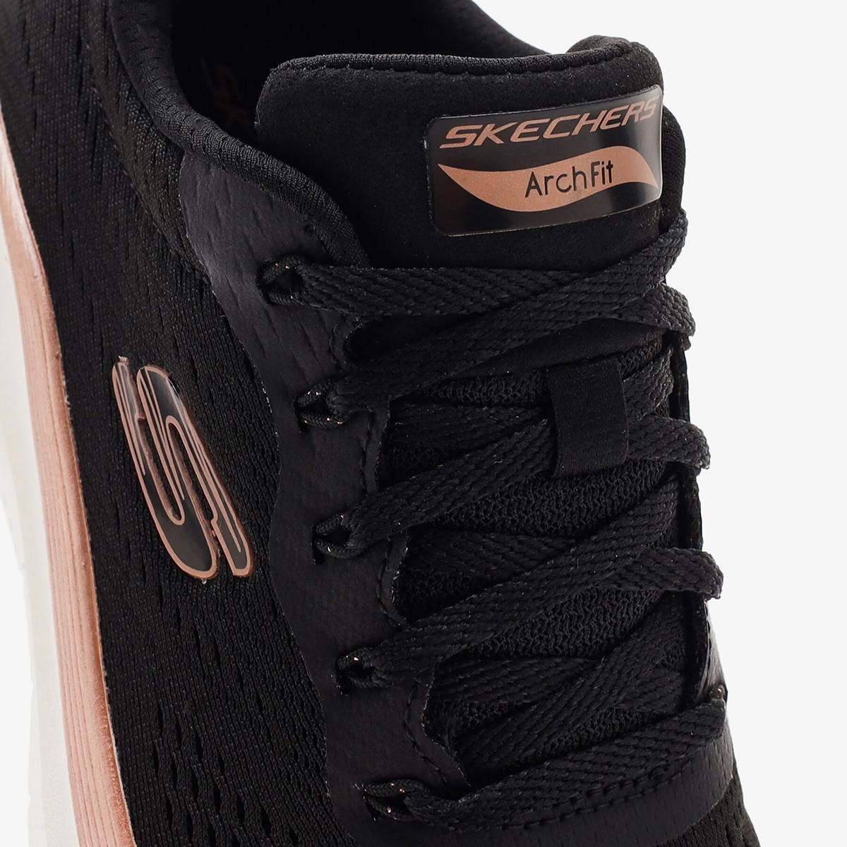 Kadın Sneaker ( Günlük) 150067TK BKRG Skechers ARCH FIT 2.0 - GLOW THE DISTANCE Black & Rosegold Knit