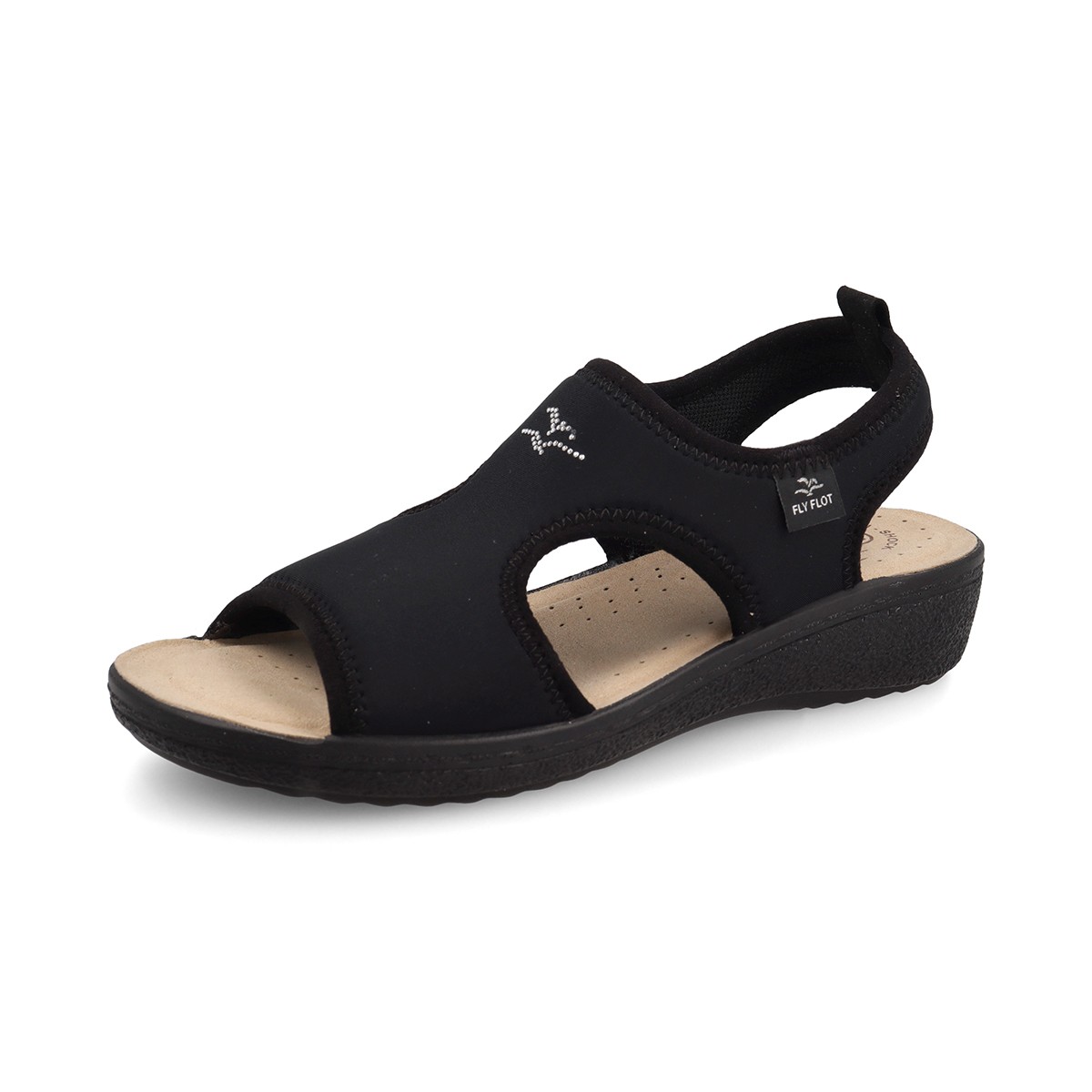 55 E71 LA Fly Flot CLOTH Sandal  Black