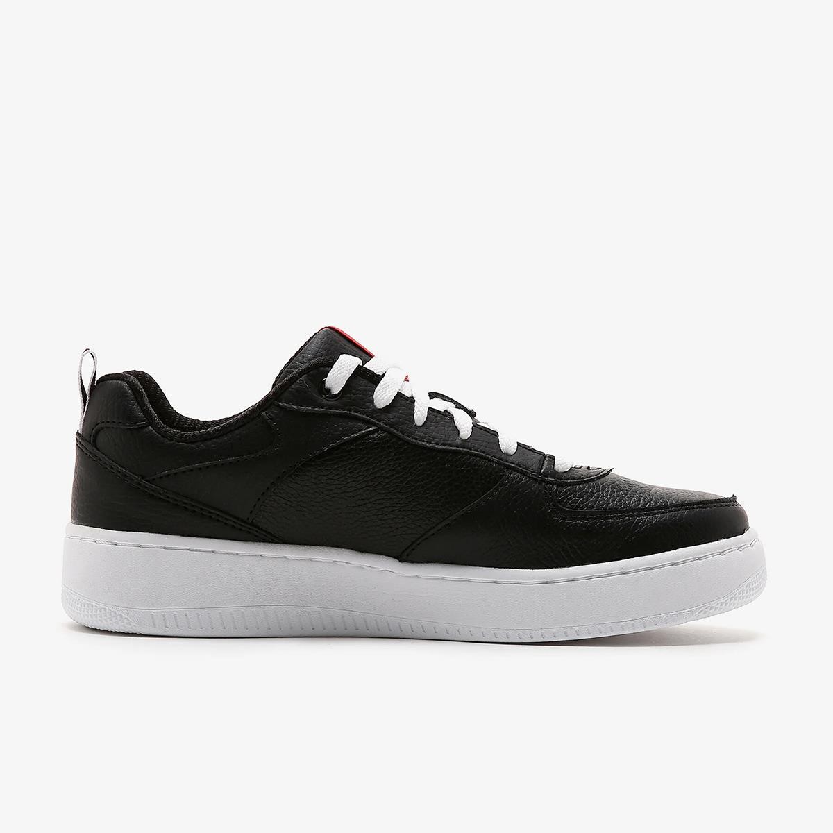 Kadın Sneaker ( Günlük) 149763 BKW Skechers SPORT COURT 92 - ILLUSTRIOUS Black Knit Mesh- White Trim