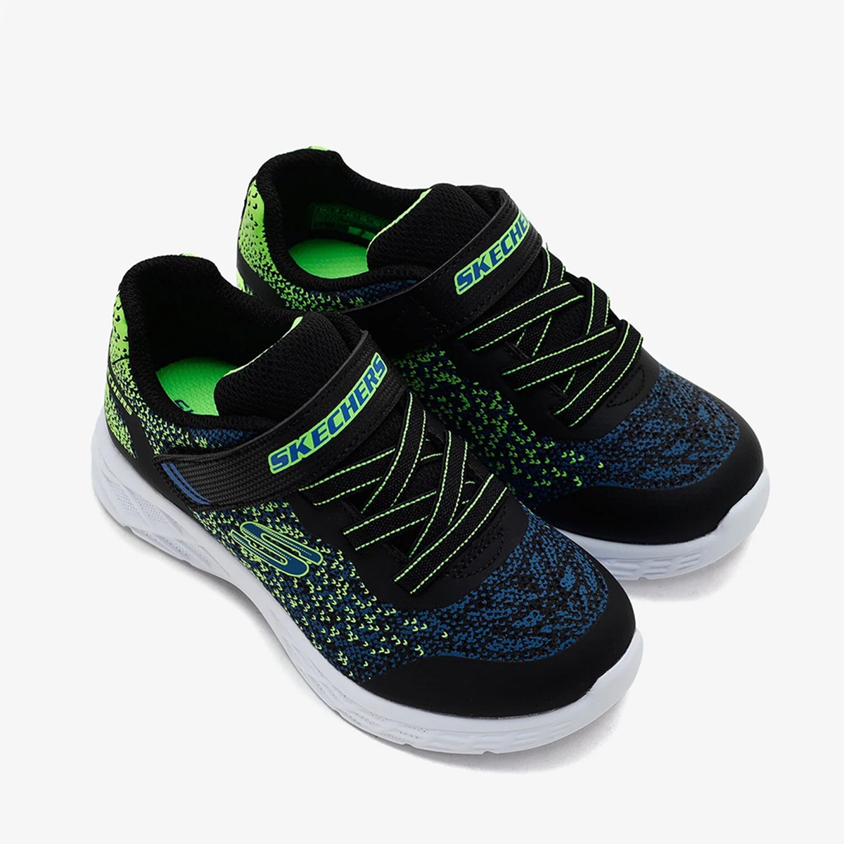 403920N BBLM Skechers MICROSPEC II Black/Blue/Light Green