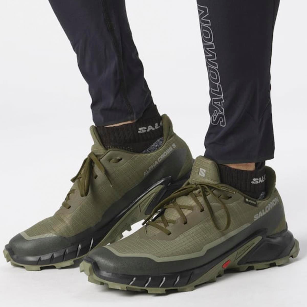 Erkek Outdoor L47310300 SALOMON ALPHACROSS 5 GTX Olive Night-Black-Deep Lichen Green