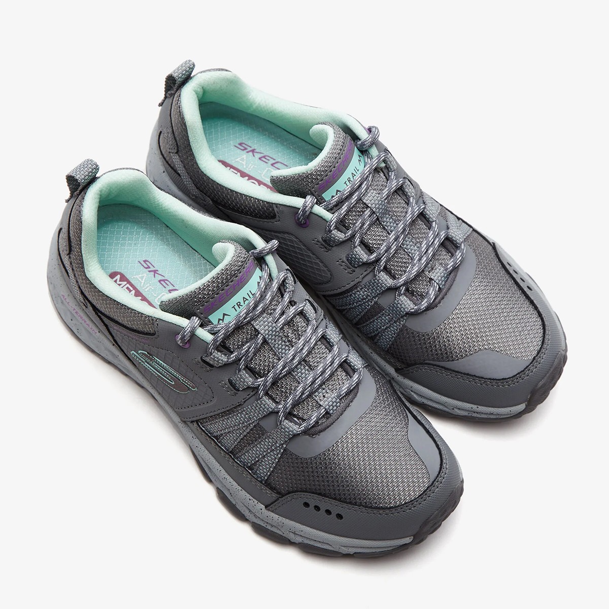 180061 GYAQ Skechers ESCAPE PLAN Gray Aqua Trim Textile/Synthetic