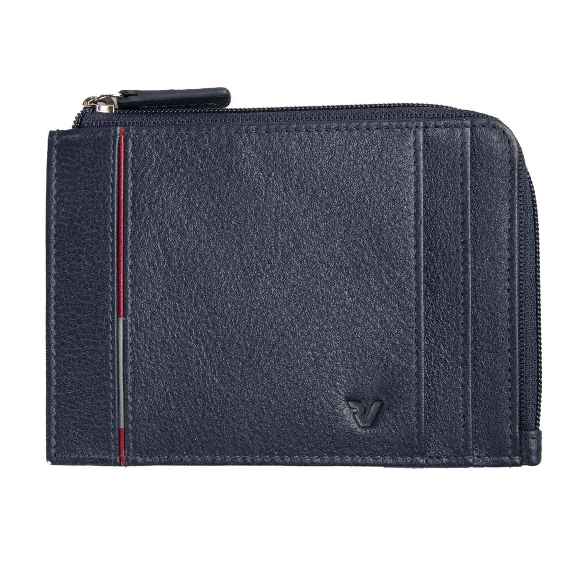 Erkek Cüzdan & Kartlık 41263823 Roncato Boston Credit Card Holder With Zipper Navy Blue