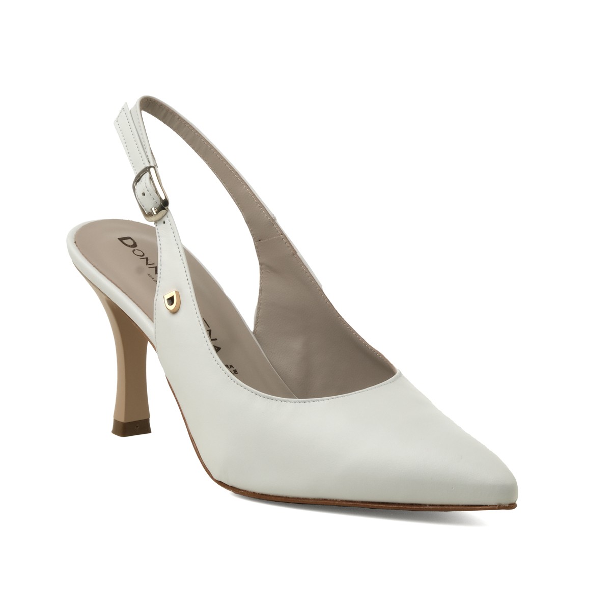 Kadın Topuklu- Stiletto 1L4729DP Donna Serena Vitello Pelle Bianco