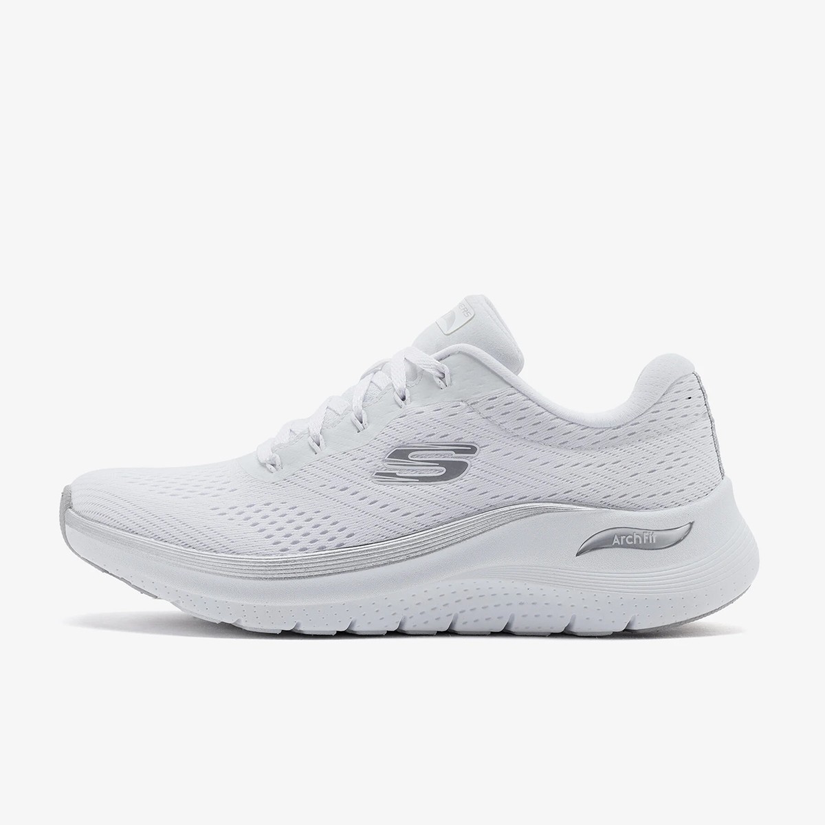 150067TK WSL Skechers  ARCH FIT 2.0 - GLOW THE DISTANCE White/Silver Knit - White/Silver Knit