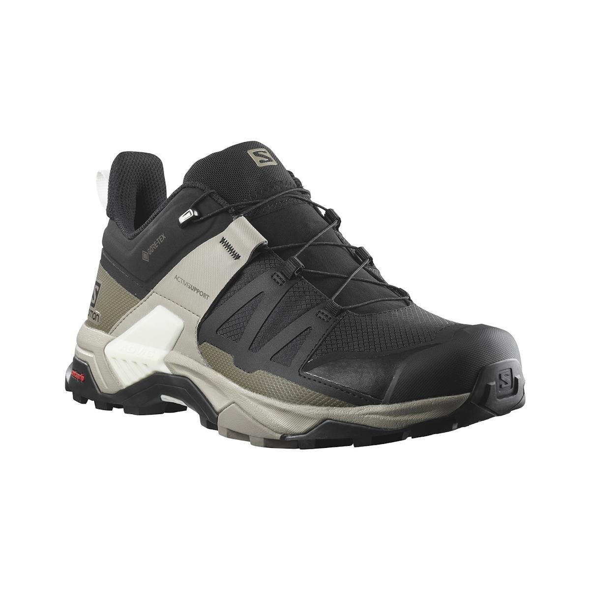 Erkek Outdoor L41288100 SALOMON X ULTRA 4 GTX Black-Vintage Kaki-Vanilla Ice