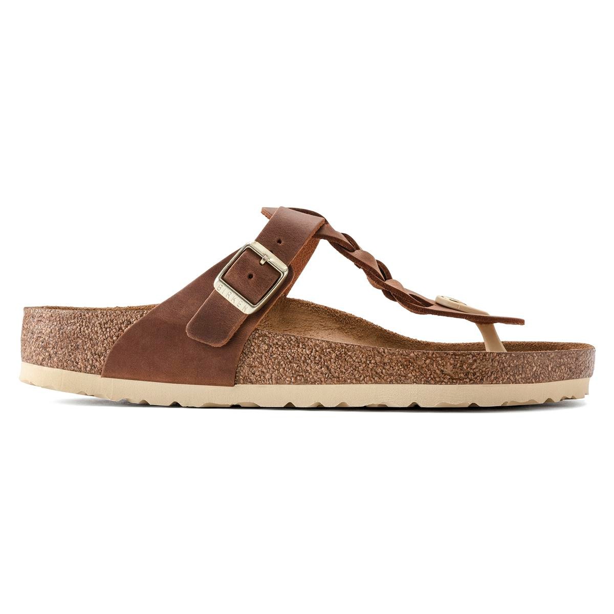 Kadın Terlik 1021355 Birkenstock GIZEH LEOI BRAIDED COGNAC