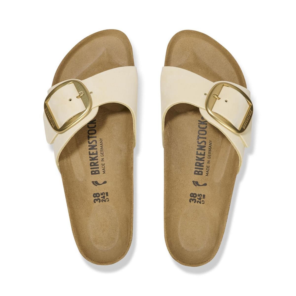 Kadın Terlik 1026604 Birkenstock MADRID BIG BUCKLE NU ECRU