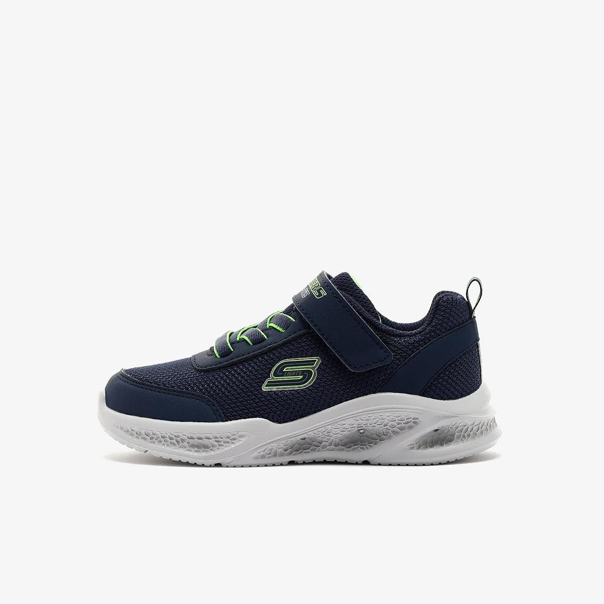 Erkek Çocuk Sneaker ( Günlük) 401675N NVLM Skechers SKECHERS METEOR-LIGHTS Navy-Light Green