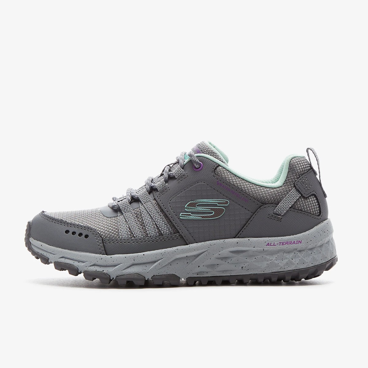 180061 GYAQ Skechers ESCAPE PLAN Gray Aqua Trim Textile/Synthetic