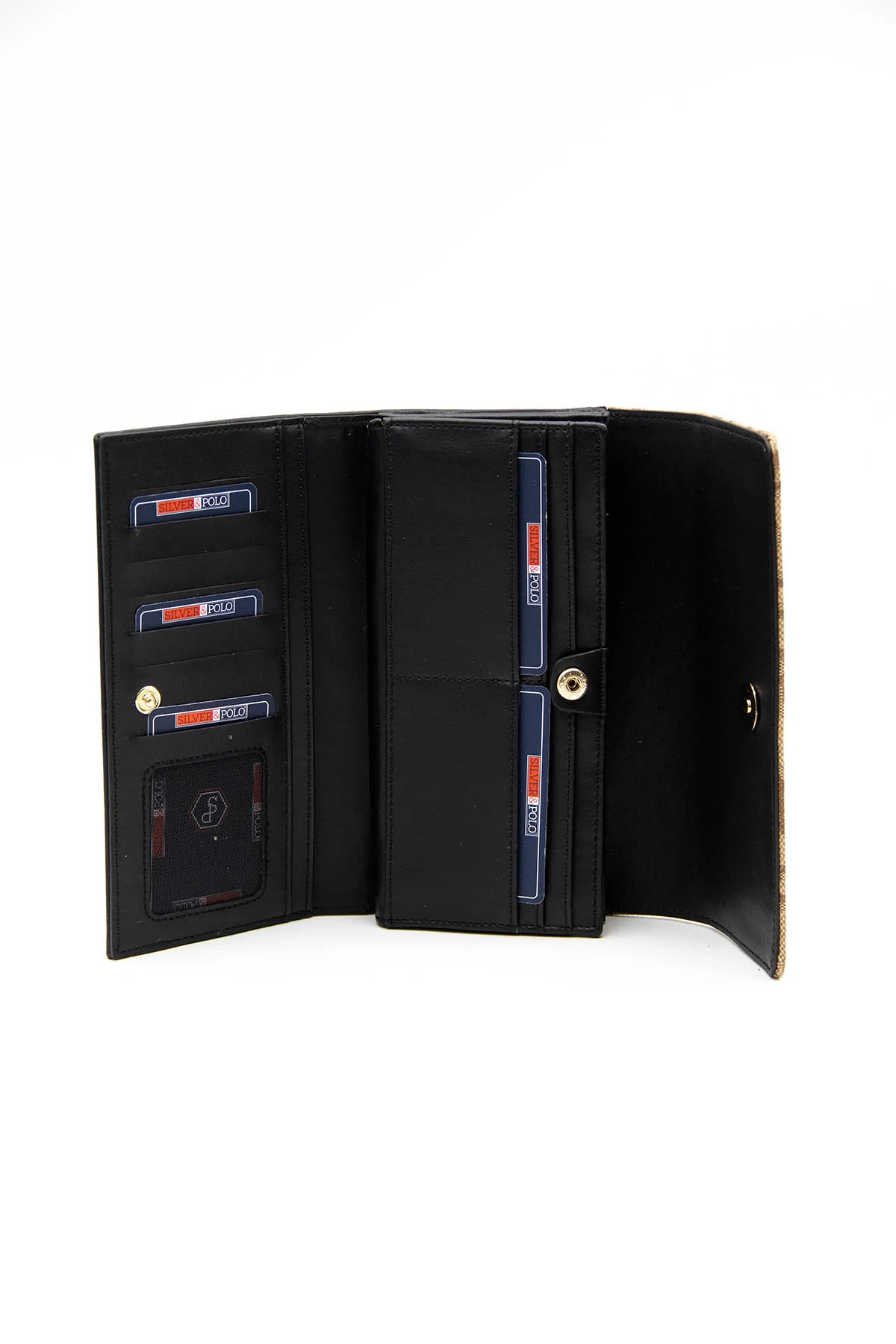 1036-41361 Silver Polo BAYAN CÜZDAN M169 KOYU BEJ-NOVA SİYAH