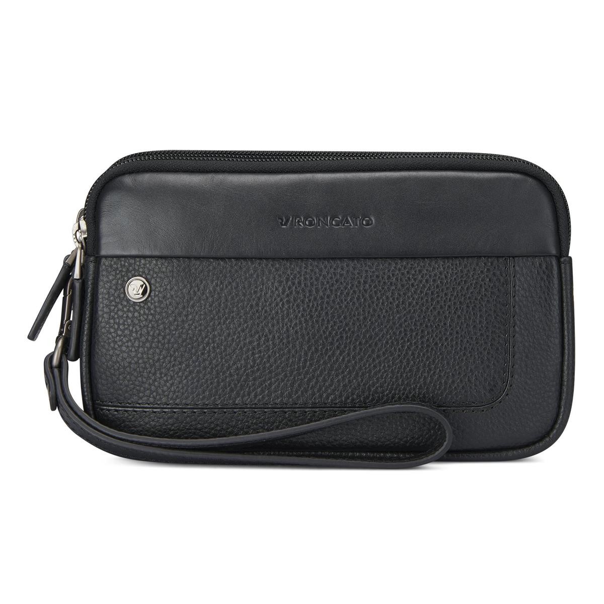 Erkek El Çantası 41242301 Roncato Alaska Pouch 3 Compartments 21X12X7 Black