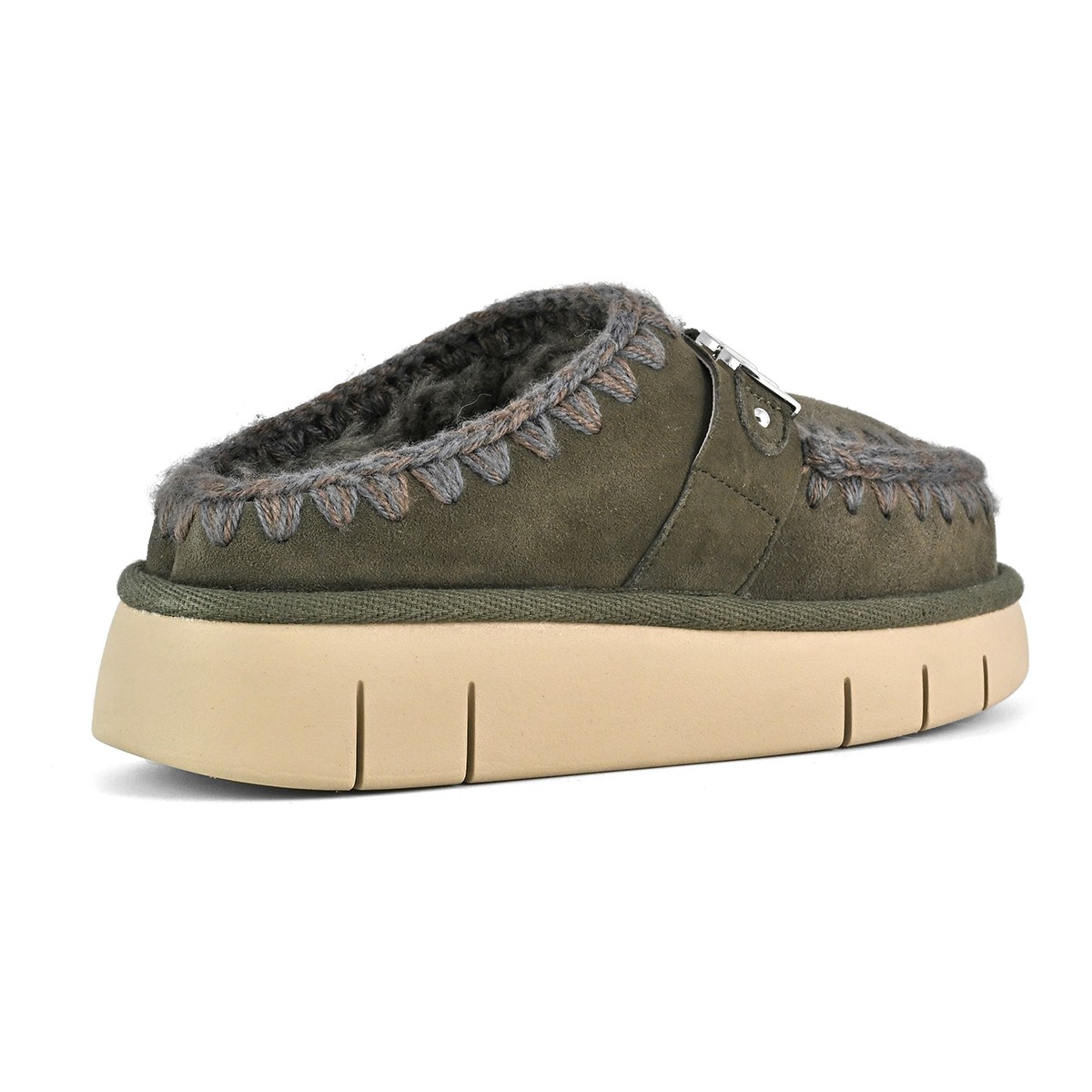 MU.FW531001A BKOL Mou Bounce clog metal logo Black Olive