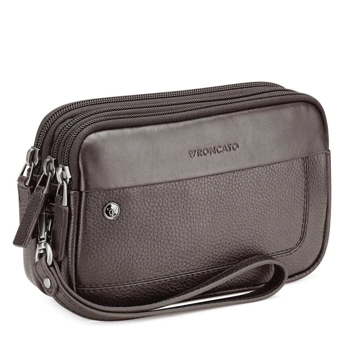 Erkek El Çantası 41242344 Roncato POCHETTE 3 COMP. ALASKA MOGANO