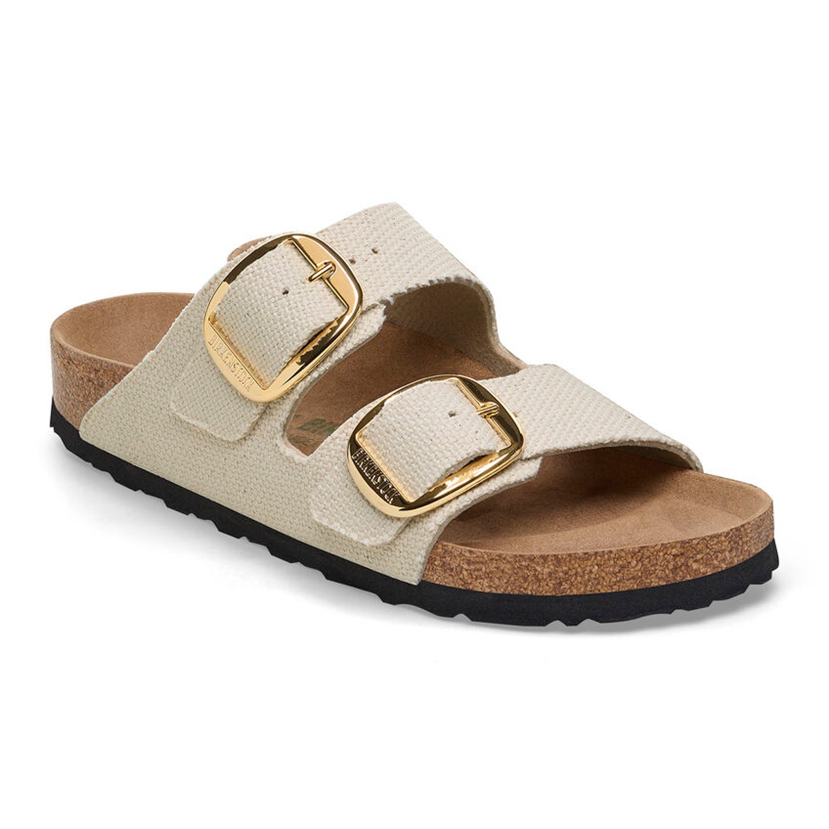 Kadın Terlik 1026726 Birkenstock ARIZONA BIG BUCKLE TEX ROUGH CANVAS VEGAN EGGSHELL