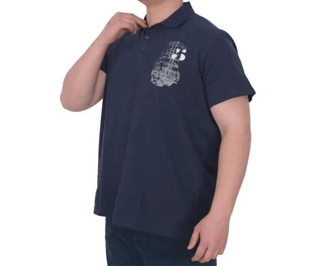 Büyük Beden Erkek T-Shirt Polo Sail Boat U25302 Indigo