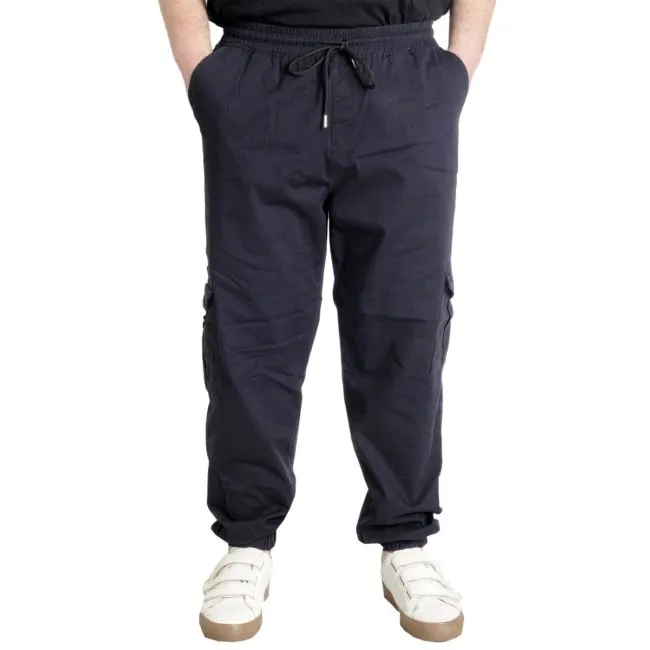 Büyük Beden Keten Kargo Jogger Valencia 21911 Lacivert