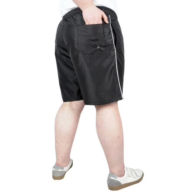 Büyük Beden Deniz Şortu White Line 21451 Siyah