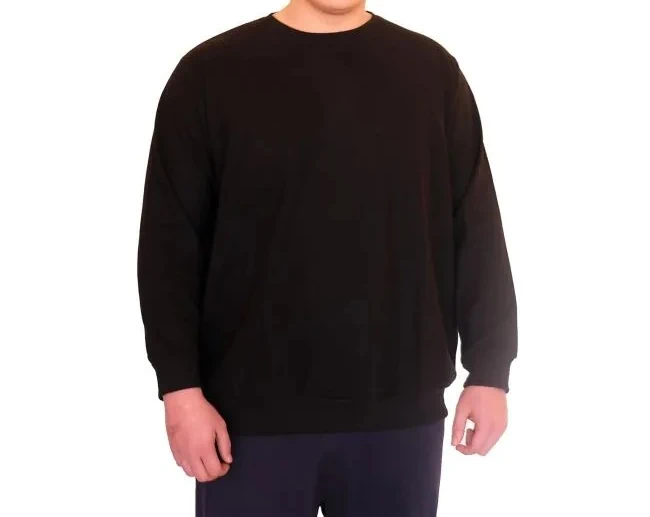 Büyük Beden Erkek Bisiklet Yaka Sweatshirt Selanik U24441 Siyah